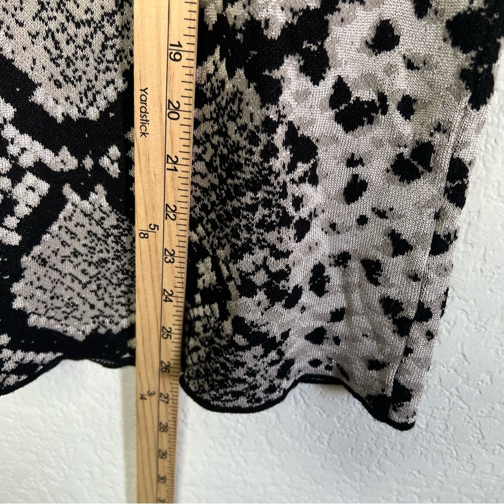 Zara Knit Snakeskin Halter Zip Top Size Large Black White - Picture 3 of 10